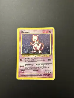 Pokemon TCG Mewtwo Base Set Holo Unlimited Rare Card 10/102 - Image 1