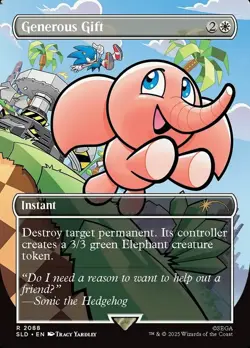 1x - Generous Gift - borderless #2088 - Sonic Secret Lair - NM MTG - Image 1