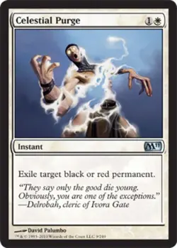 MTG Celestial Purge - Foil, Magic 2011, Moderately Played, English - Image 1