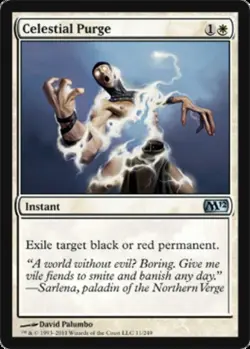 MTG Celestial Purge - Foil, Magic 2012, Moderately Played, English - Image 1