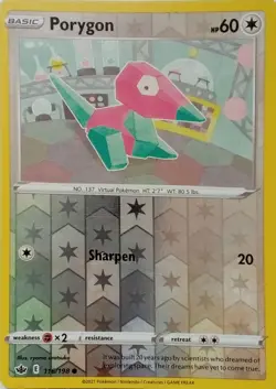 116/198 PORYGON REVERSE HOLO CHILLING REIGN POKEMON CARD - Image 1