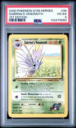 2000 POKEMON GYM HEROES #34 SABRINA'S VENOMOTH 1ST EDITION PSA 4 - Image 1