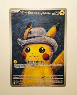 Grey Felt Hat Pikachu 2023 Pokemon Scarlet & Violet Van Gogh Promo #085 LP-NM - Image 2