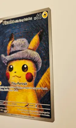 Grey Felt Hat Pikachu 2023 Pokemon Scarlet & Violet Van Gogh Promo #085 LP-NM - Image 4
