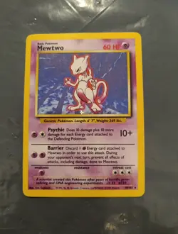 Pokemon TCG Mewtwo Base Set 10/102 Holo Unlimited Holo Rare - Image 1