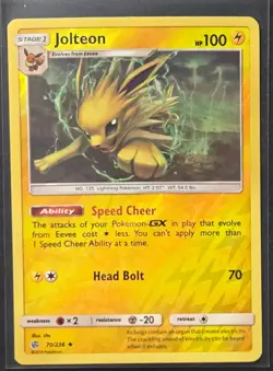 Jolteon 70/236 Cosmic Eclipse Reverse Holo Pokemon 2019 - Image 1