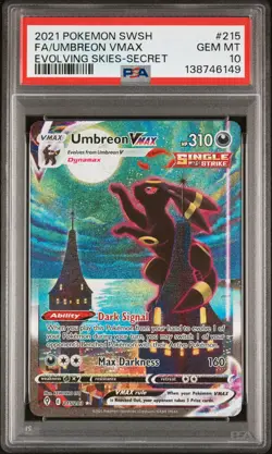 2021 POKEMON SWORD & SHIELD EVOLVING SKIES SECRET FULL ART/UMBREON VMAX PSA 10 - Image 1