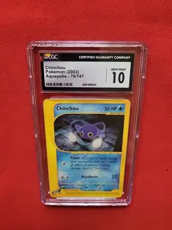 GEM MINT Pokemon: Chinchou #70/147 Aquapolis 2003 Non-holo Vintage - CGC 10 -B16 - Image 4