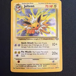 Pokemon Jolteon 4/64 Jungle Holo Rare WOTC 1999 Vintage MP - Image 1