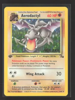 Pokemon 1999 Fossil Aerodactyl Prerelease 1st Edition #1/62 - Image 1
