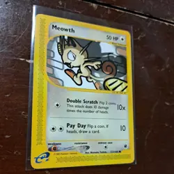 Pokemon Meowth 121/165 Expedition Base Set Regular Pokemon TCG NM - Image 1