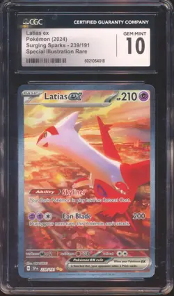 2024 POKEMON SURGING SPARKS LATIAS EX SIR #239 CGC 10! - Image 1