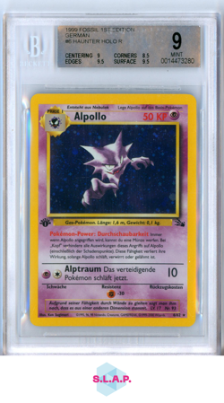HAUNTER HOLO R 1999 POKEMON FOSSIL 1ST EDITION GERMAN 6 BGS 9 - Image 1