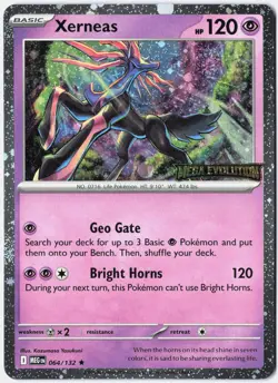 Pokemon Xerneas Holo Rare ME01: Mega Evolution 064/132 NM - Image 1