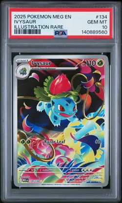 2025 POKEMON MEG EN-MEGA EVOLUTION ILLUSTRATION RARE #134 IVYSAUR PSA 10 - Image 1