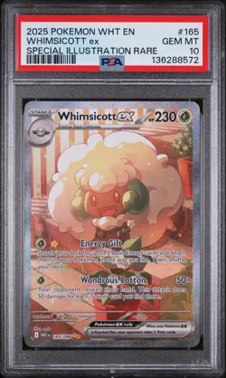 2025 POKEMON WHT EN-WHITE FLARE SPECIAL ILLUSTRATION RARE WHIMSICOTT EX PSA 10 - Image 1