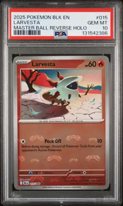 PSA 10 LARVESTA 015/086 MASTER BALL REVERSE HOLO BLACK BOLT POKEMON 🔥 - Image 1