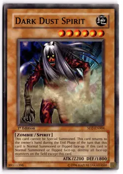 Yugioh TCG Dark Dust Spirit SD2-EN004 Zombie Madness 1st Edition Light Play - Image 1