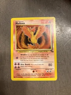 Moltres 27/62 Fossil Non-Holo Rare Vintage Pokemon Card TCG - Image 1