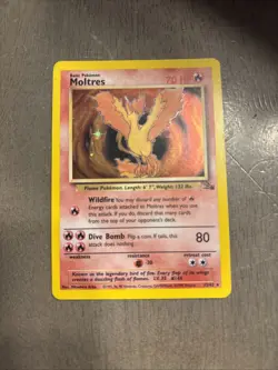 Moltres Pokemon TCG Trading Card Rare, 27/62 Fossil HOLO - Image 1