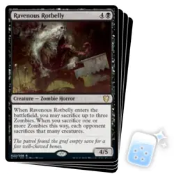 RAVENOUS ROTBELLY X4 Innistrad: Midnight Hunt: Commander Magic MTG MINT CARD - Image 1