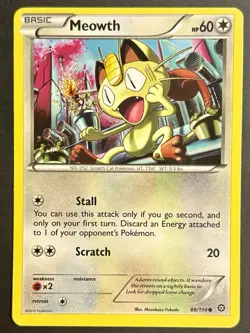 Meowth 88/114 Steam Siege Regular Common Pokemon Card Near Mint - Image 1