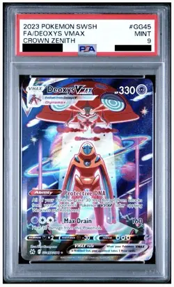 2023 Pokemon SWSH Crown Zenith Full Art #GG45 Deoxys Vmax Mint PSA 9 - Image 1