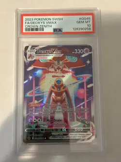 Pokemon Crown Zenith Full Art Deoxys Vmax GG45 PSA 10 - Image 1
