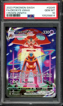 PSA 10 Deoxys VMAX GG45 Pokemon Crown Zenith Full Art Galarian Gallery - Image 1