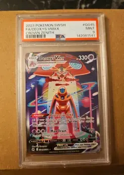 PSA 9 Mint Pokemon Crown Zenith Deoxys VMAX GG45 Full Art - Image 1