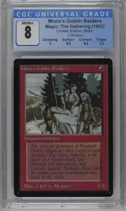 MONS'S GOBLIN RAIDERS Beta C CGC 8 MTG [Nostalgium] - Image 1