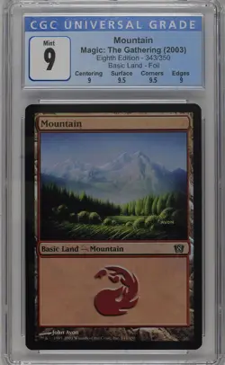 MOUNTAIN 8th Edition Foil CGC 9 Q++ MTG [Nostalgium] - Image 1