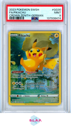 FA/PIKACHU CROWN ZENITH-GER POKEMON SWSH CROWN ZENITH 2023 GG30 PSA 9 - Image 1
