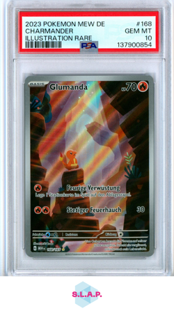 CHARMANDER ILLUSTRATION RARE POKEMON GERMAN MEW DE-151 2023 168 PSA 10 - Image 1