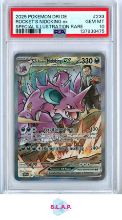 ROCKET'S NIDOKING EX SPEC ILL RARE POKEMON GER DESTINED RIVALS 2025 233 PSA 10 - Image 1