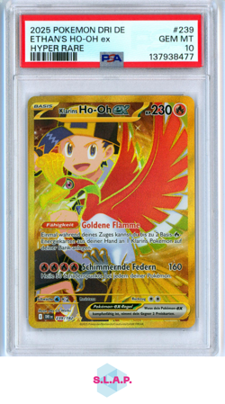 ETHAN'S HO-OH EX HYPER RARE POKEMON GER DRI DE-DESTINED RIVALS 2025 239 PSA 10 - Image 1