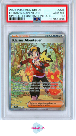 ETHAN'S ADVENTURE SPEC ILL RARE POKEMON GER DRI DESTINED RIVAL 2025 236 PSA 10 - Image 1