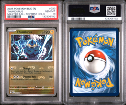 2025 POKEMON BLK EN-BLACK BOLT MASTER BALL REVERSE HOLO #033 THUNDURUS PSA 10 - Image 3