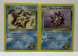 Pokemon TCG: Misty’s Staryu 90/132 & Misty’s Starmie 56/132 Gym Heroes- LP - Image 1