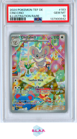 CINCCINO ILLUSTRATION RARE POKEMON GERMAN TEF DE-TEMPORAL FORC3S 2024 183 PSA 10 - Image 1