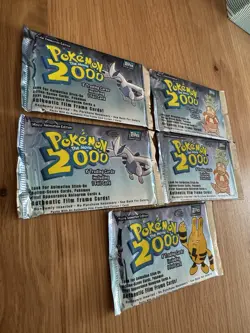 5× Topps Pokemon The Movie 2000 Booster – Original – Ungeoffnet – Rare Vintage - Image 3