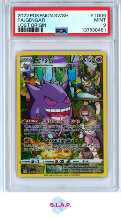 FA/GENGAR LOST ORIGIN POKEMON SWORD & SHIELD LOST ORIGIN 2022 TG06 PSA 9 - Image 1
