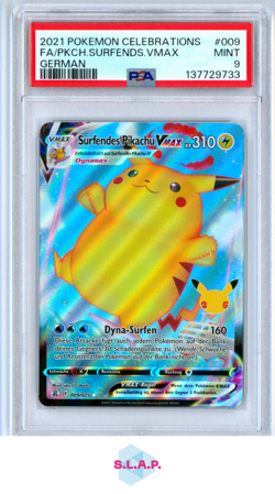 FA/PKCH.SURFENDS.VMAX GERMAN POKEMON CELEBRATIONS 2021 009 PSA 9 - Image 1