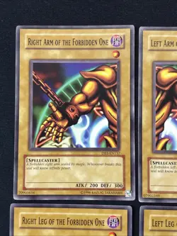 Yugioh Lot of 4 The Forbidden One DB1-135-137 Right/Left Arm & Right/Left Leg - Image 2