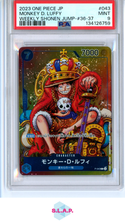 MONKEY D. LUFFY WEEKLY SHONEN JUMP-#36-37 ONE PIECE JAP PRMS 2023 043 PSA 9 - Image 1