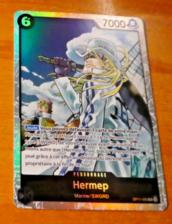 ONE PIECE FRANCAISE CARD GAME HOLO CARTE CARTE HERMEP OP11-092 SR FR NM - Image 1