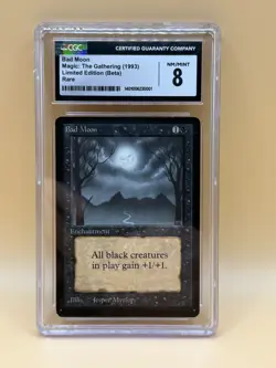 Bad Moon – 1993 MTG Beta – CGC 8 NM-MT – Vintage Magic - Image 1
