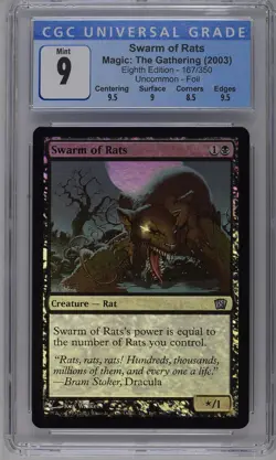 SWARM OF RATS 8th Edition Foil U CGC 9 MTG [Nostalgium] - Image 1