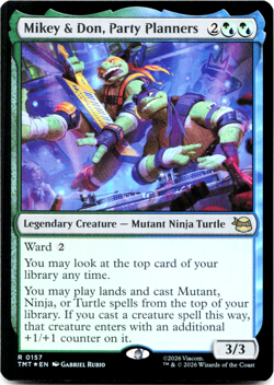 Mikey & Don, Party Planners (FOIL) - [Teenage Mutant Ninja Turtles] MTG TMT 0157 - Image 2