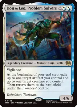 FOIL Don and Leo Problem Solvers - Teenage Mutant Ninja Turtes - MtG- NM - Image 1